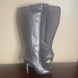 BCBGeneration Quilted Heeled Boots - Dark Chocolate